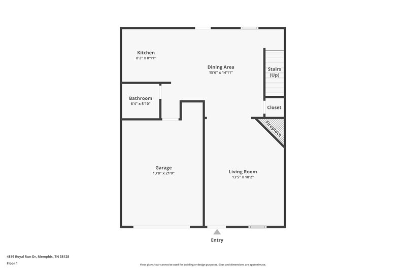 1,350/Mo, 4819 Royal Run Dr Memphis, TN 38128 Floor Plan View