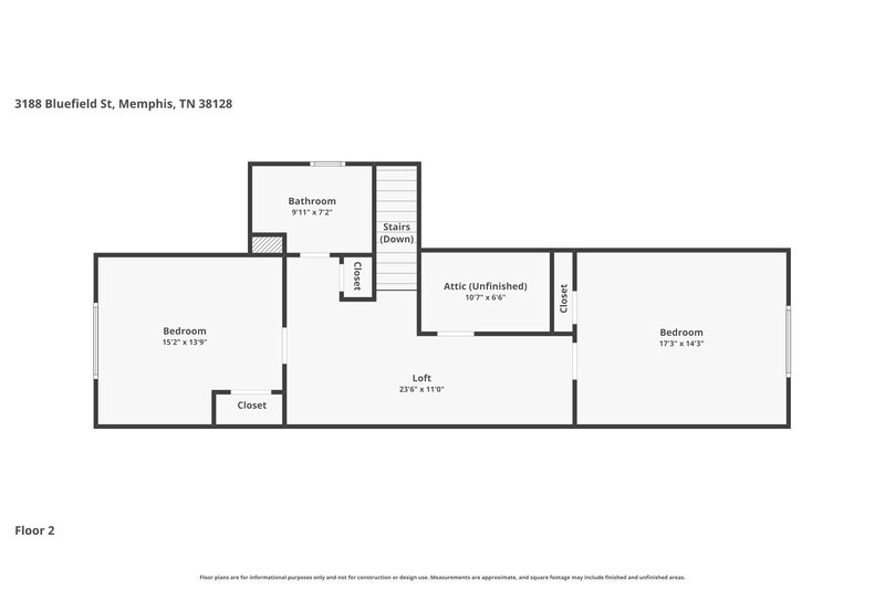 1,785/Mo, 3188 Bluefield St Memphis, TN 38128 Floor Plan View 2