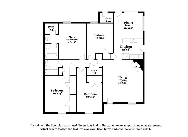 1,670/Mo, 2581 Arborgreen Cove Memphis, TN 38133 Floor Plan View