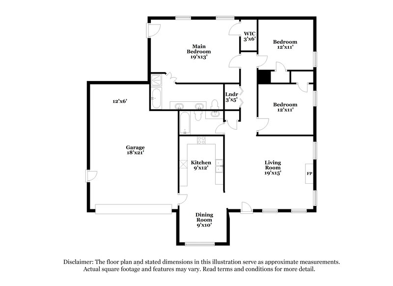 1,680/Mo, 7850 Deer Cove Memphis, TN 38133 Floor Plan View