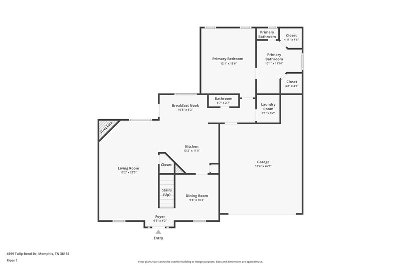 2,170/Mo, 4599 Tulip Bend Dr Memphis, TN 38135 Floor Plan View