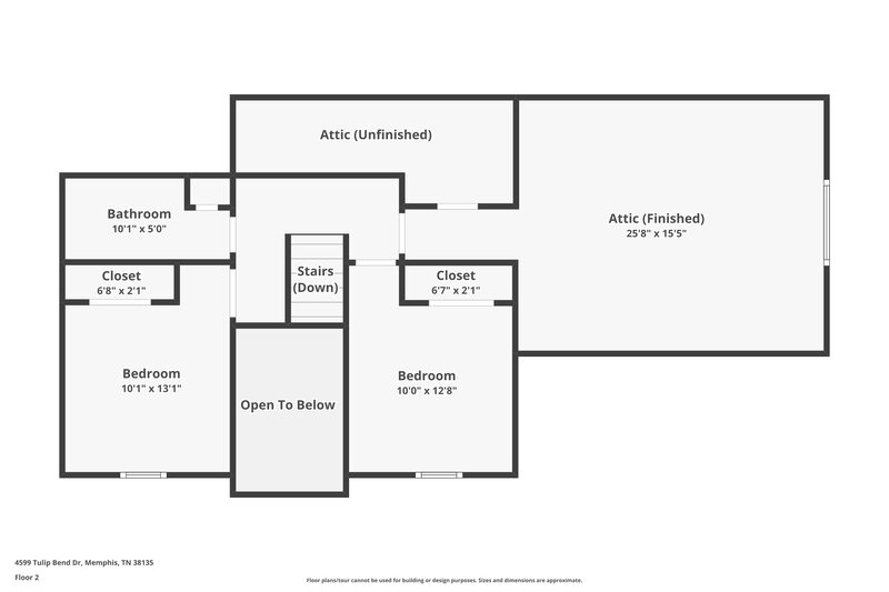 2,170/Mo, 4599 Tulip Bend Dr Memphis, TN 38135 Floor Plan View 2