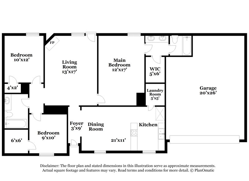 1,655/Mo, 5689 Riverhead Ave Memphis, TN 38135 Floor Plan View