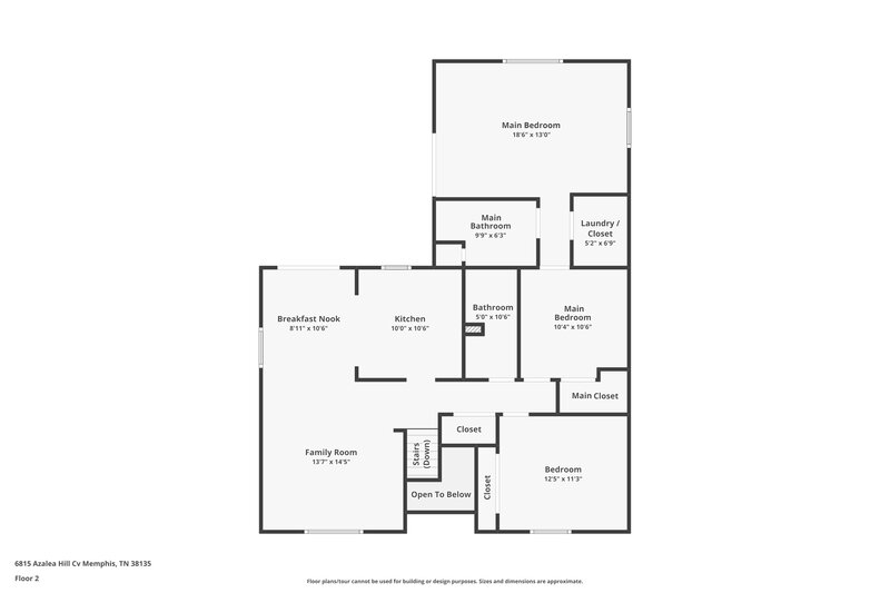 2,085/Mo, 6815 Azalea Hill Cove Memphis, TN 38135 Floor Plan View
