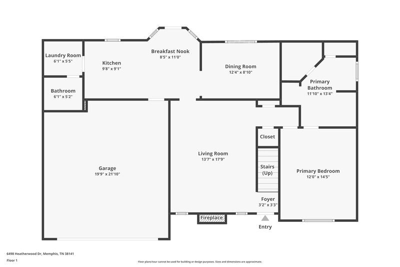 1,810/Mo, 6498 Heatherwood Dr Memphis, TN 38141 Floor Plan View