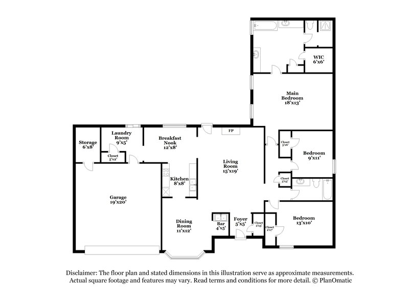 1,550/Mo, 6638 Meadow Bend Dr Memphis, TN 38141 Floor Plan View