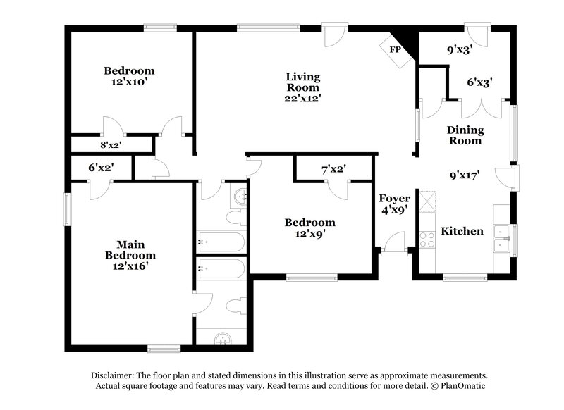 1,470/Mo, 4606 Ross Rd Memphis, TN 38141 Floor Plan View