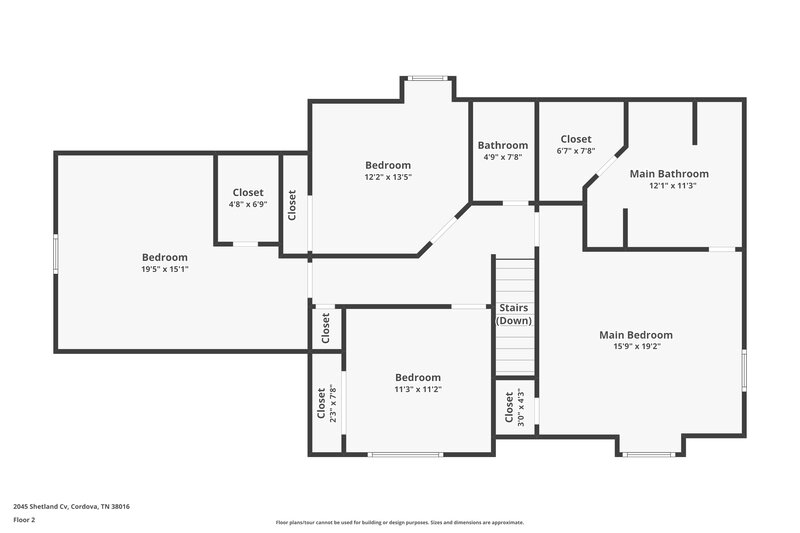 2,185/Mo, 2045 Shetland Cove Cordova, TN 38016 Floor Plan View 2
