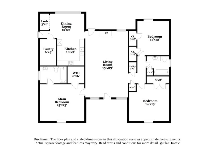 1,740/Mo, 6049 Lawnhill Dr Bartlett, TN 38135 Floorplan View