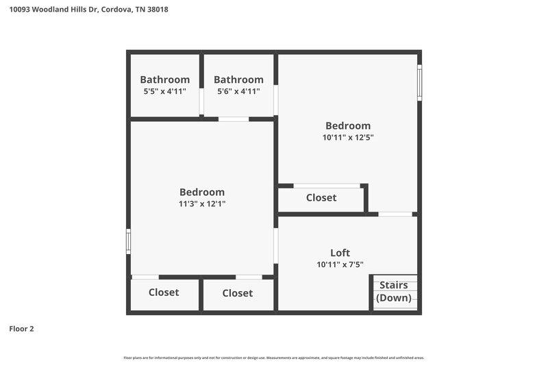 1,590/Mo, 10093 Woodland Hills Dr Cordova, TN 38018 Floor Plan View 2