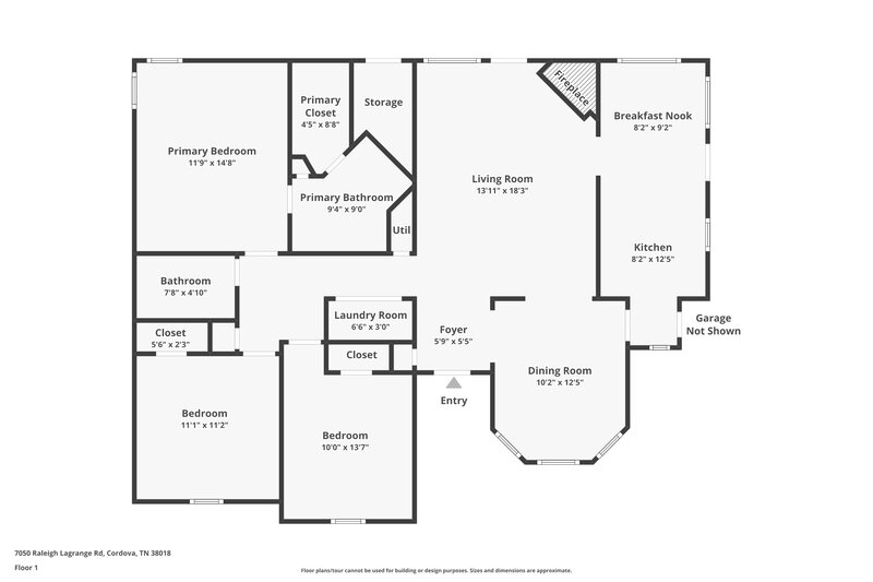 1,590/Mo, 7050 Raleigh Lagrange Rd Cordova, TN 38018 Floor Plan View