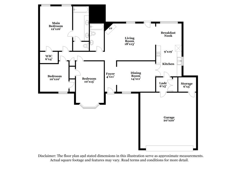 1,595/Mo, 7025 Hearthside Cove Memphis, TN 38119 Floor Plan View