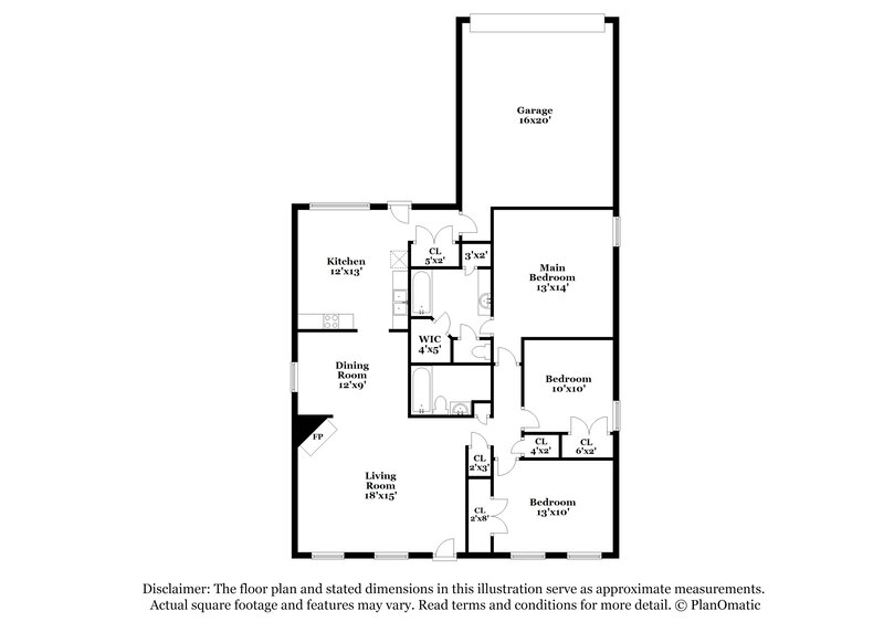 1,675/Mo, 1622 Raybrad Dr Cordova, TN 38016 Floor Plan View