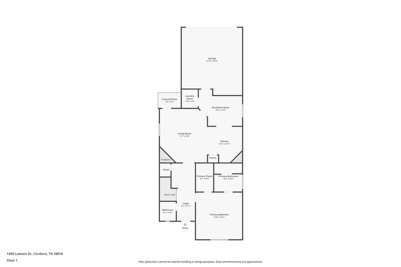 1,850/Mo, 1498 Lawson Dr Cordova, TN 38016 Floor Plan View 2