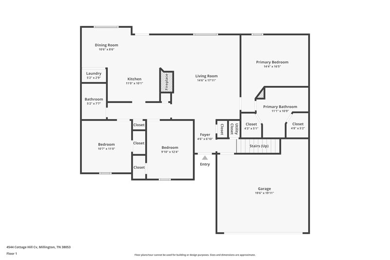 1,545/Mo, 4544 Cottage Hill Cove Millington, TN 38053 Floor Plan View