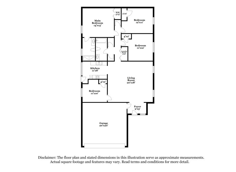 1,375/Mo, 5978 E Wagon Hill Rd Millington, TN 38053 Floorplan View