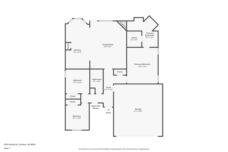 1,715/Mo, 7079 Ireland Dr Cordova, TN 38018 Floor Plan View