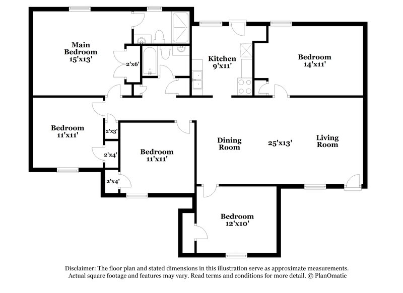 1,725/Mo, 4588 Longtree Ave Memphis, TN 38128 Floorplan View