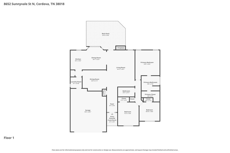 2,040/Mo, 8652 N Sunnyvale St Cordova, TN 38018 Floor Plan View