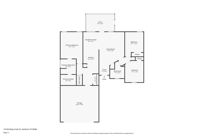1,590/Mo, 115 Winding Creek Dr Oakland, TN 38060 Floor Plan View
