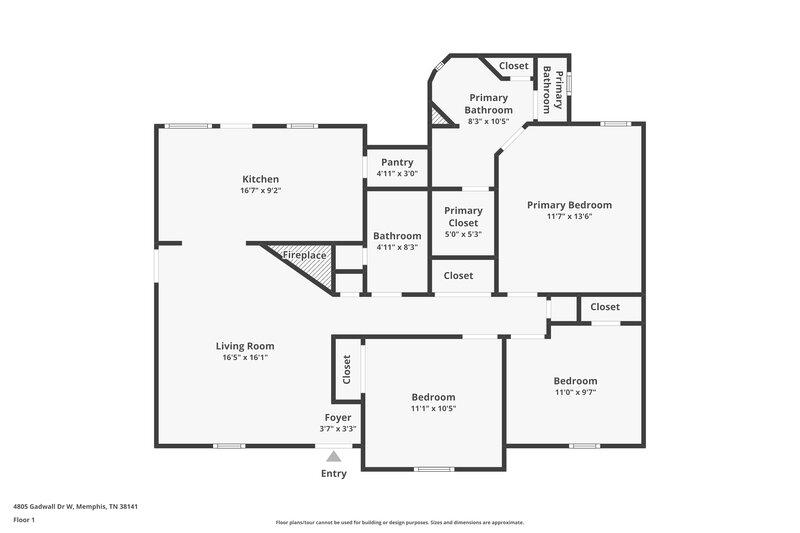 1,385/Mo, 4805 Gadwall Dr W Memphis, TN 38141 Floor Plan View