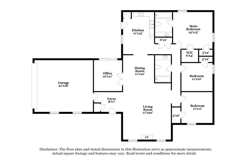 1,720/Mo, 4864 Barkshire Dr Memphis, TN 38141 Floor Plan View