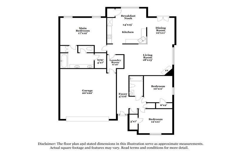 2,340/Mo, 2785 Van Leer Dr Memphis, TN 38133 Floor Plan View