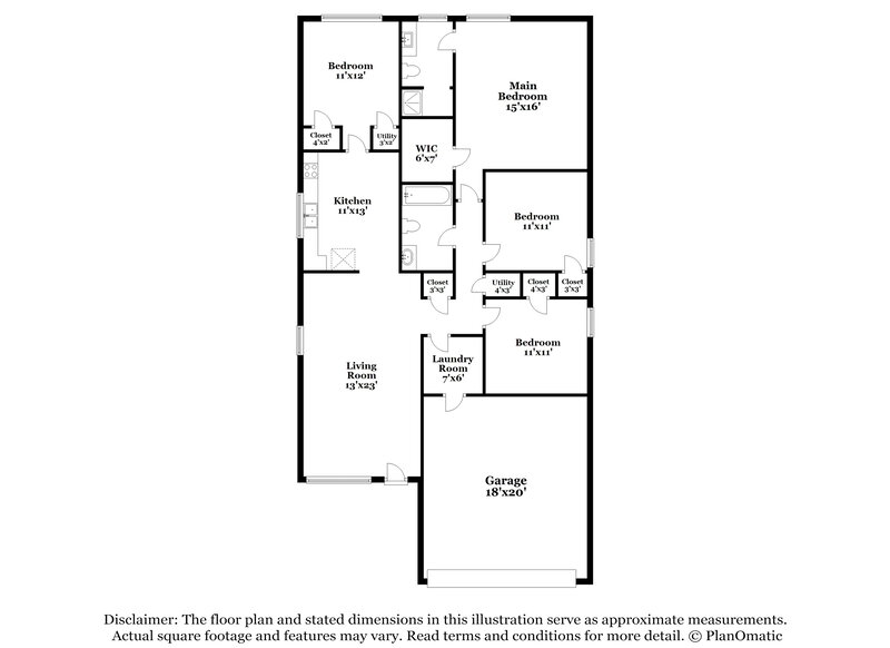 1,660/Mo, 5941 Wagon Hill Rd W Millington, TN 38053 Floor Plan View