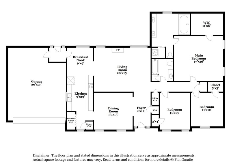 1,815/Mo, 8533 Kettering Dr Cordova, TN 38016 Floor Plan View