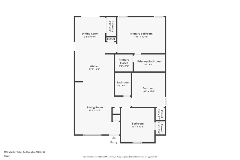 1,505/Mo, 5596 Walden Valley Cv Memphis, TN 38135 Floor Plan View