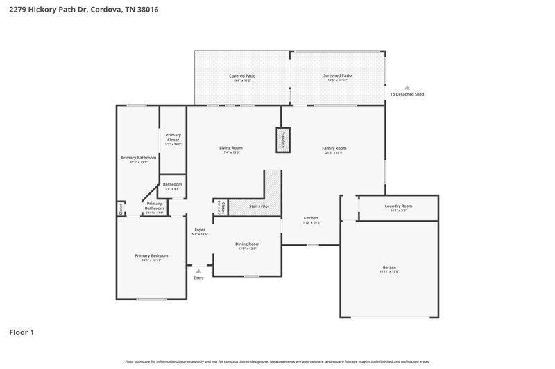 2,410/Mo, 2279 Hickory Path Dr Cordova, TN 38016 Floor Plan View