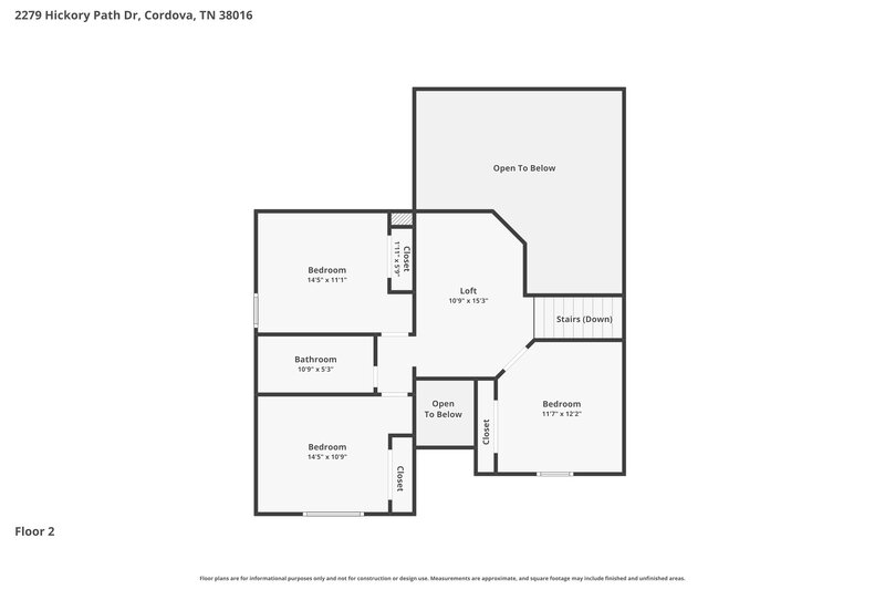 2,410/Mo, 2279 Hickory Path Dr Cordova, TN 38016 Floor Plan View 3
