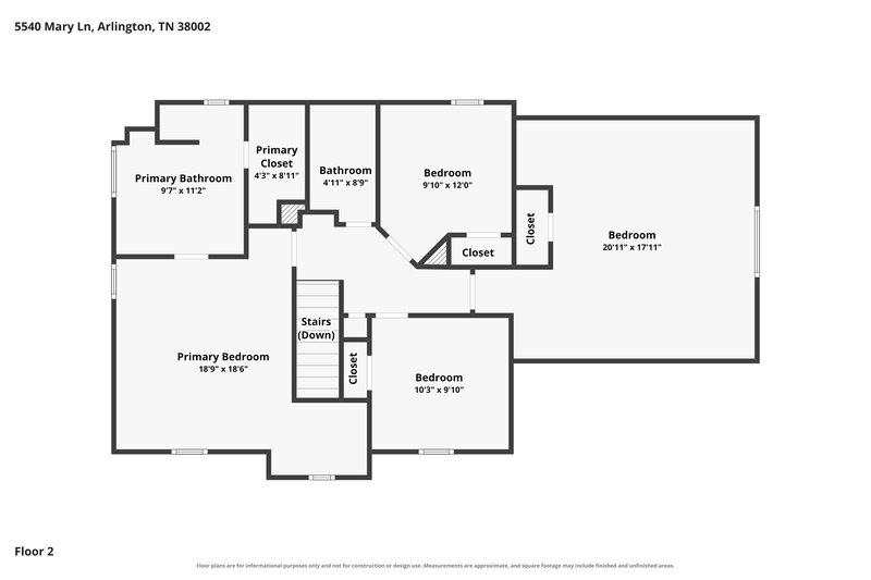 2,440/Mo, 5540 Mary Ln Arlington, TN 38002 Floor Plan View 2