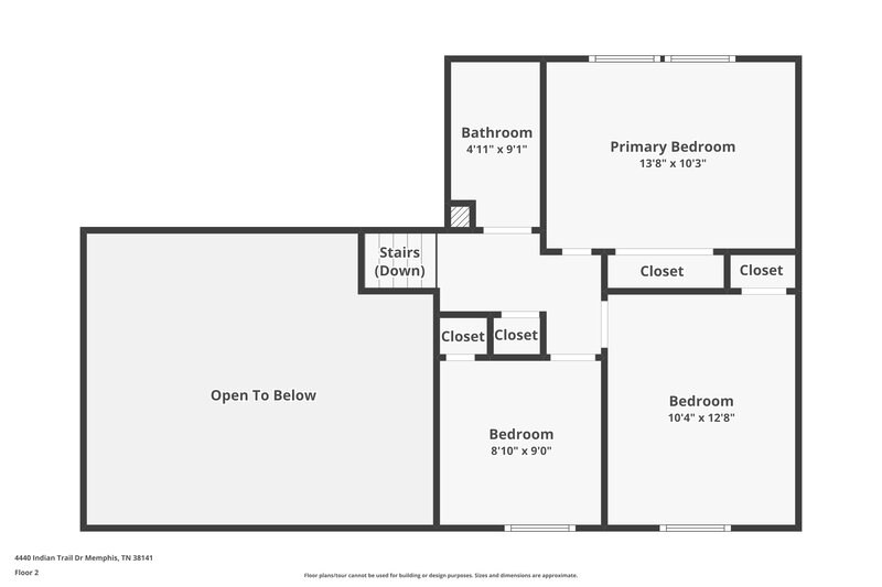 1,410/Mo, 4440 Indian Trail Dr Memphis, TN 38141 Floor Plan View 2