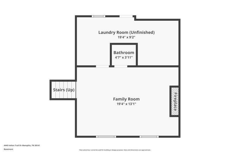 1,410/Mo, 4440 Indian Trail Dr Memphis, TN 38141 Floor Plan View 3