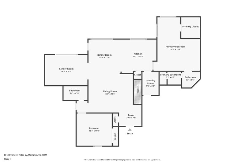 1,950/Mo, 5042 Overview Ridge Cove Memphis, TN 38141 Floor Plan View