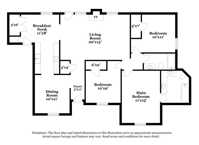 1,485/Mo, 5826 N Newberry Ln Memphis, TN 38115 Floor Plan View