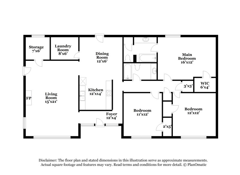 1,515/Mo, 7272 Eggleston Rd Memphis, TN 38125 Floor Plan View
