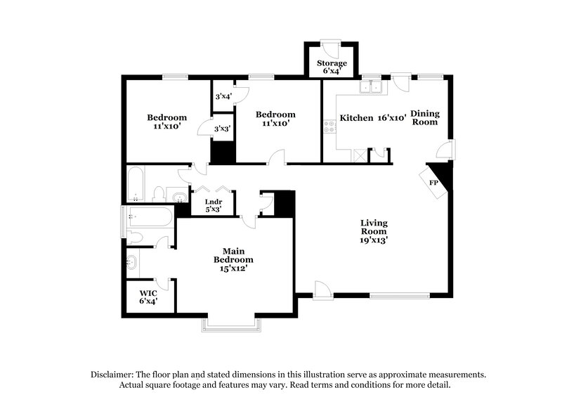 1,645/Mo, 5305 N Oak Court Cv Memphis, TN 38141 Floor Plan View