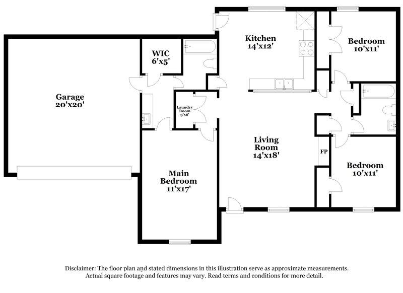 1,510/Mo, 6712 Ross Manor Dr Memphis, TN 38141 Floor Plan View