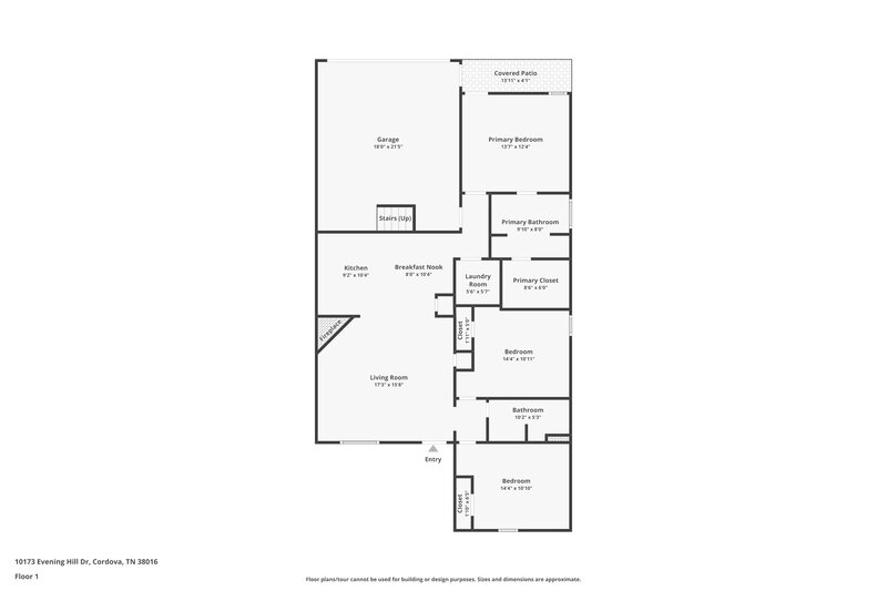 1,720/Mo, 10173 Evening Hill Cordova, TN 38016 Floor Plan View