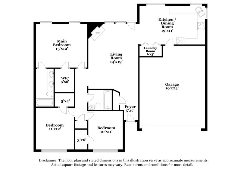 1,565/Mo, 4574 Kings Grant Drive Memphis, TN 38125 Floorplan View