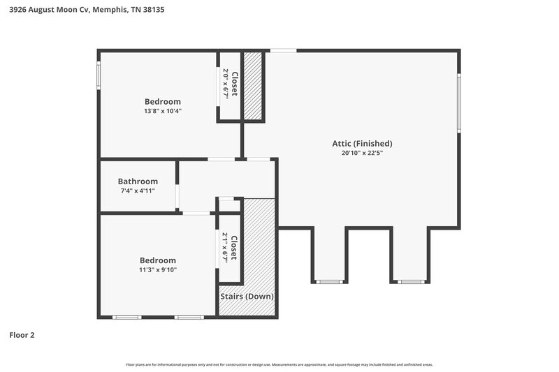 1,760/Mo, 3926 August Moon Cv Memphis, TN 38135 Floor Plan View 2