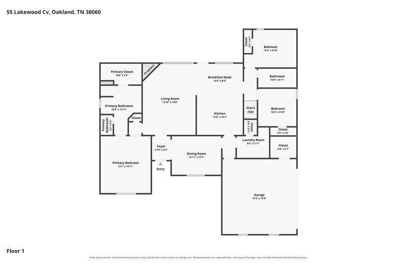 1,755/Mo, 55 Lakewood Cv Oakland, TN 38060 Floor Plan View