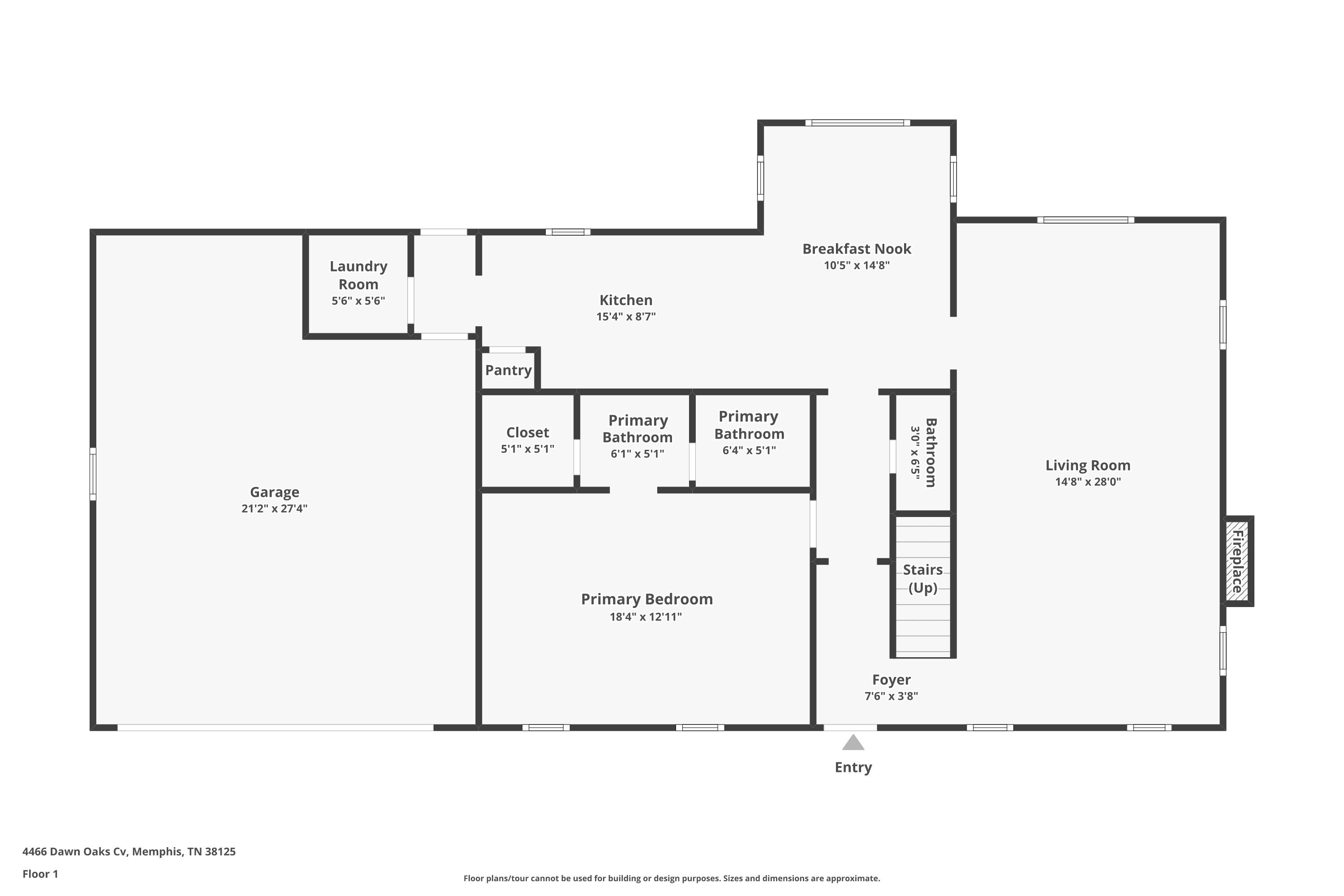 2,380/Mo, 4466 Dawn Oaks Cv Memphis, TN 38125 Floorplan View