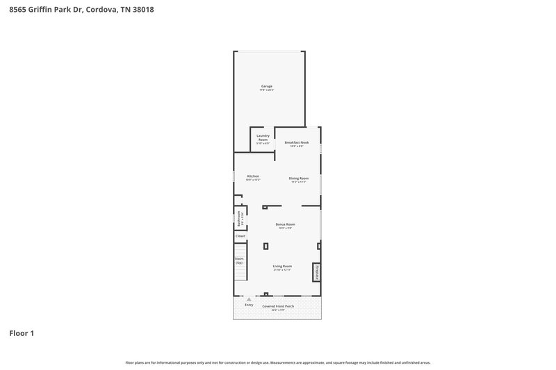 1,960/Mo, 8565 Griffin Park Dr Cordova, TN 38018 Floor Plan View