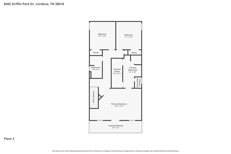 1,960/Mo, 8565 Griffin Park Dr Cordova, TN 38018 Floor Plan View 2