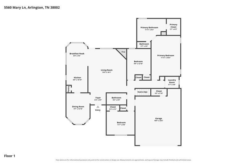 2,140/Mo, 5560 Mary Ln Arlington, TN 38002 Floor Plan View 2