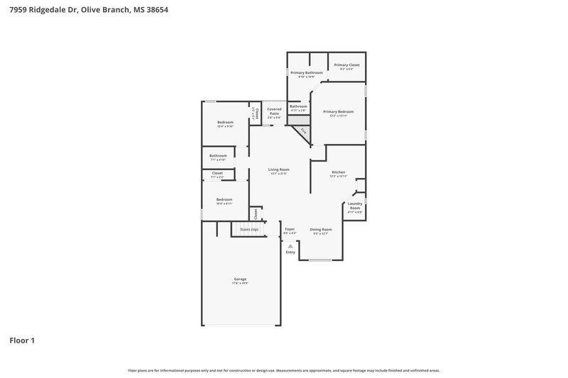 1,890/Mo, 7959 Ridgedale Dr Olive Branch, MS 38654 Floor Plan View