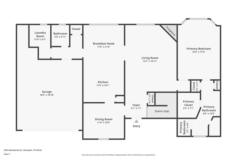 3,030/Mo, 4953 Wemberley Dr Memphis, TN 38125 Floorplan View